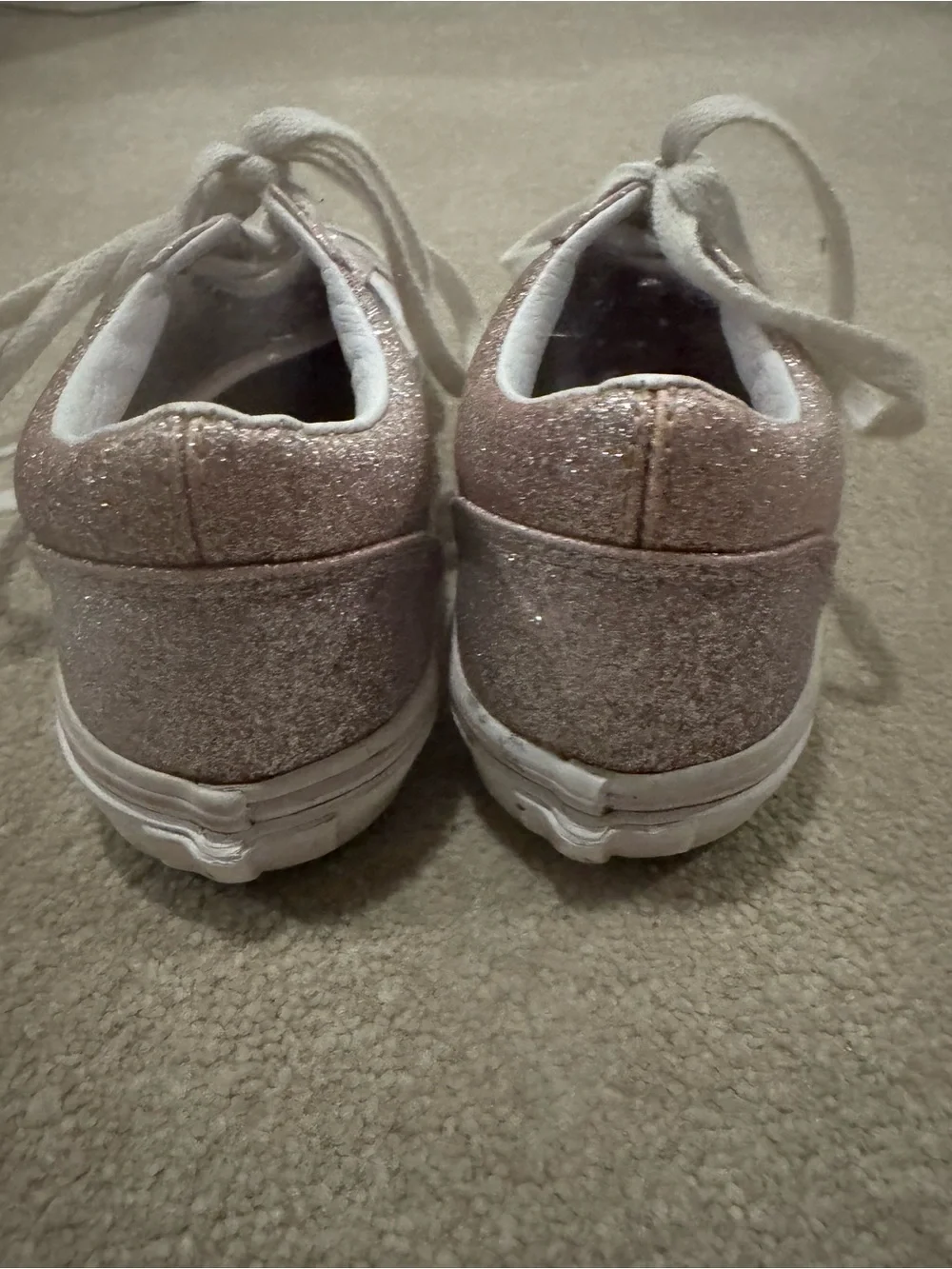 Vans Kids Glitter Low-Top Sneakers - Rose Pink with White Stripe